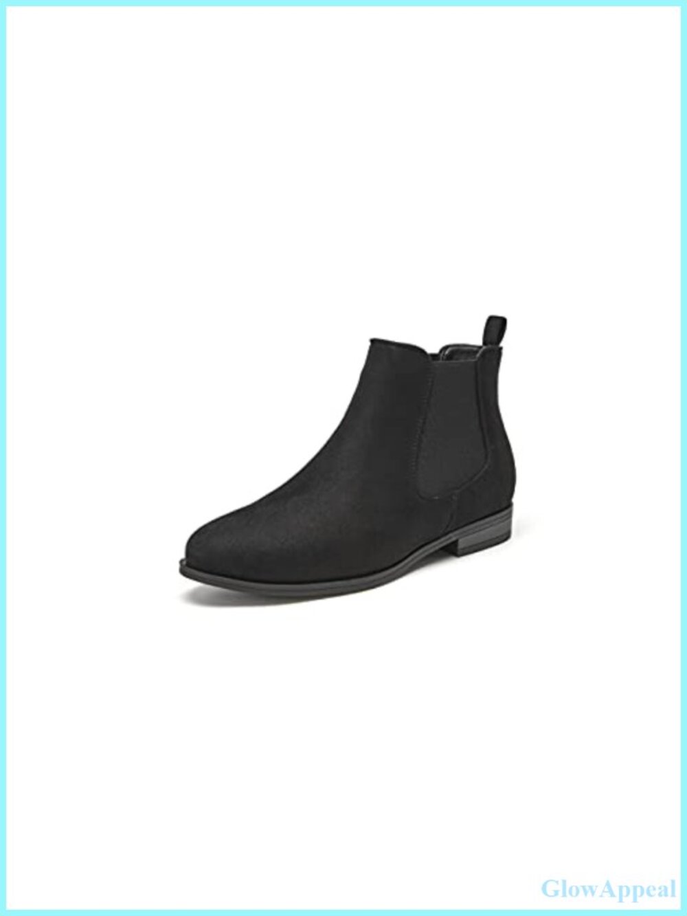 Faux Suede Ankle Chelsea Bootie Chunky Block Low Heel Slip On